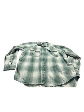 The North Face Women’s Green Flannel Long Sleeve Button Up Shirt! XL
